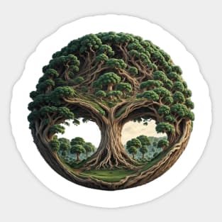Isometric Vintage Geometric Since Vintage Established Tree Forest Sticker